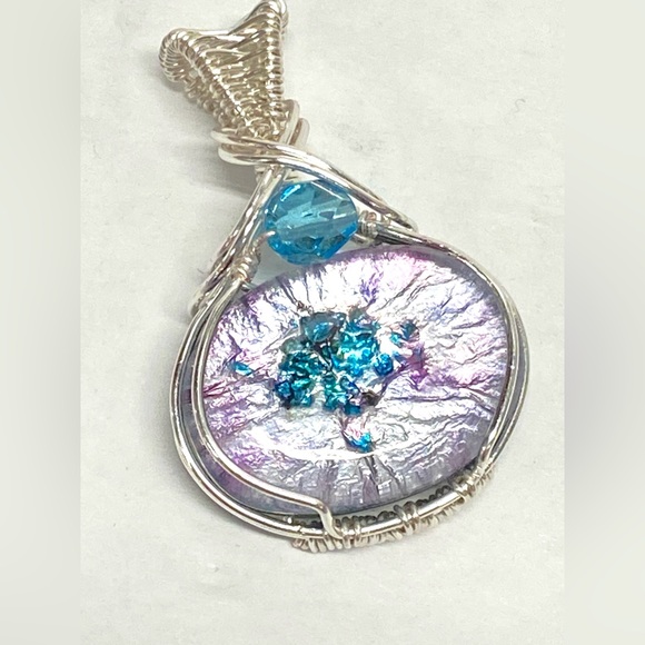 HANDCRAFTED Triplet Stone Hand Wrapped Pendant, Artisan Handmade Jewelry Gift - Picture 6 of 10